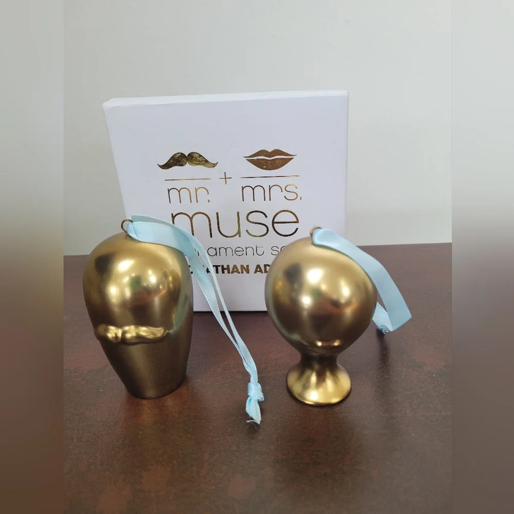 Jonathan Adler Mr & Mrs Muse Gold Ornaments
